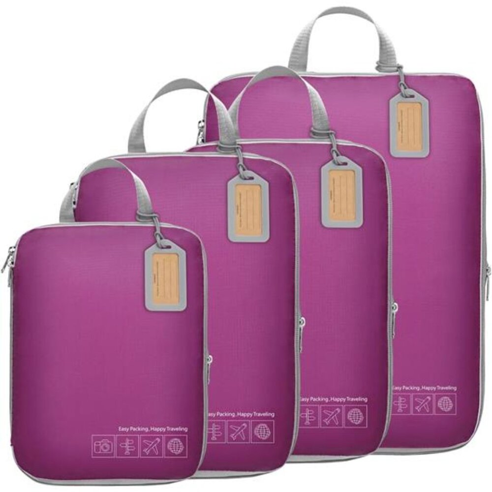 Compression Packing Cubes for Travel - Lightweight Expandable Travel Bags